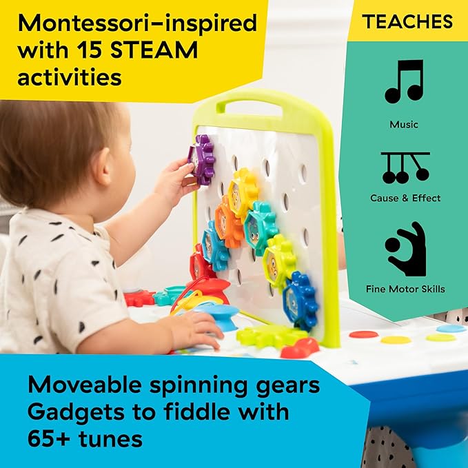Baby Einstein Curiosity Table Activity Table Toddler Toy & Play Table, with Lights and Melodies, Montessori & STEAM Inspired, Ages 1, 2, 3, 4+