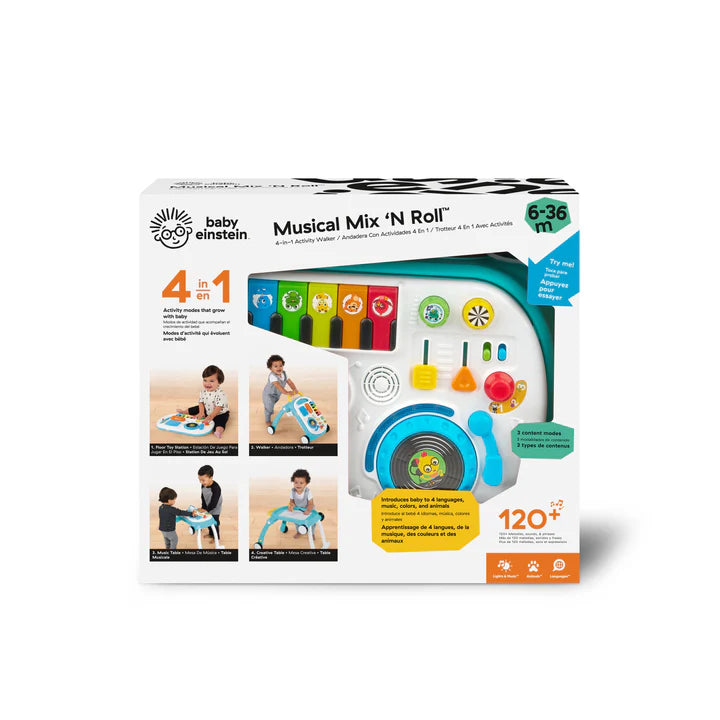 Baby Einstein Musical Mix N Roll 4-in-1 Baby Walker and Activity Table